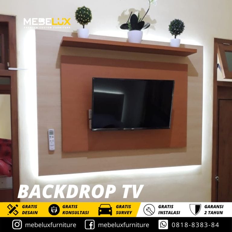 4 Tips Desain untuk Backdrop TV Built-In Multifungsi